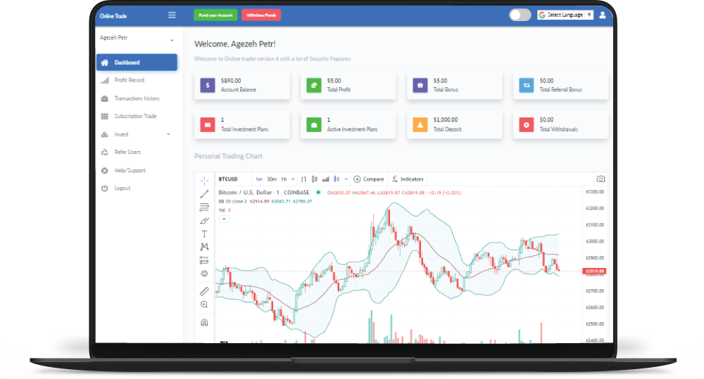 Climax Pro M Laptop Dashboard Mockup